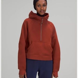 NWT lululemon scuba 1/2 zip xs/s - date brown